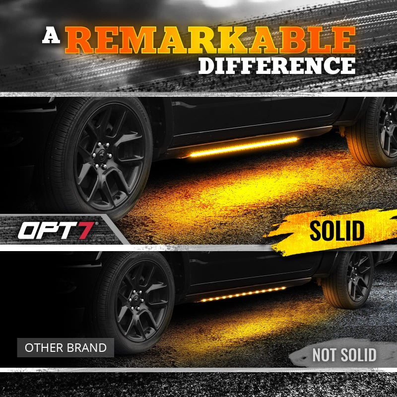 OPT7 Sidekick 60" Running Board Lights 2PCS LED Strips w/Sequential Amber Turn Signal, DRL, White Courtesy Light for Regular Super Cab Trucks Pickup SUV Trailer - Image 3